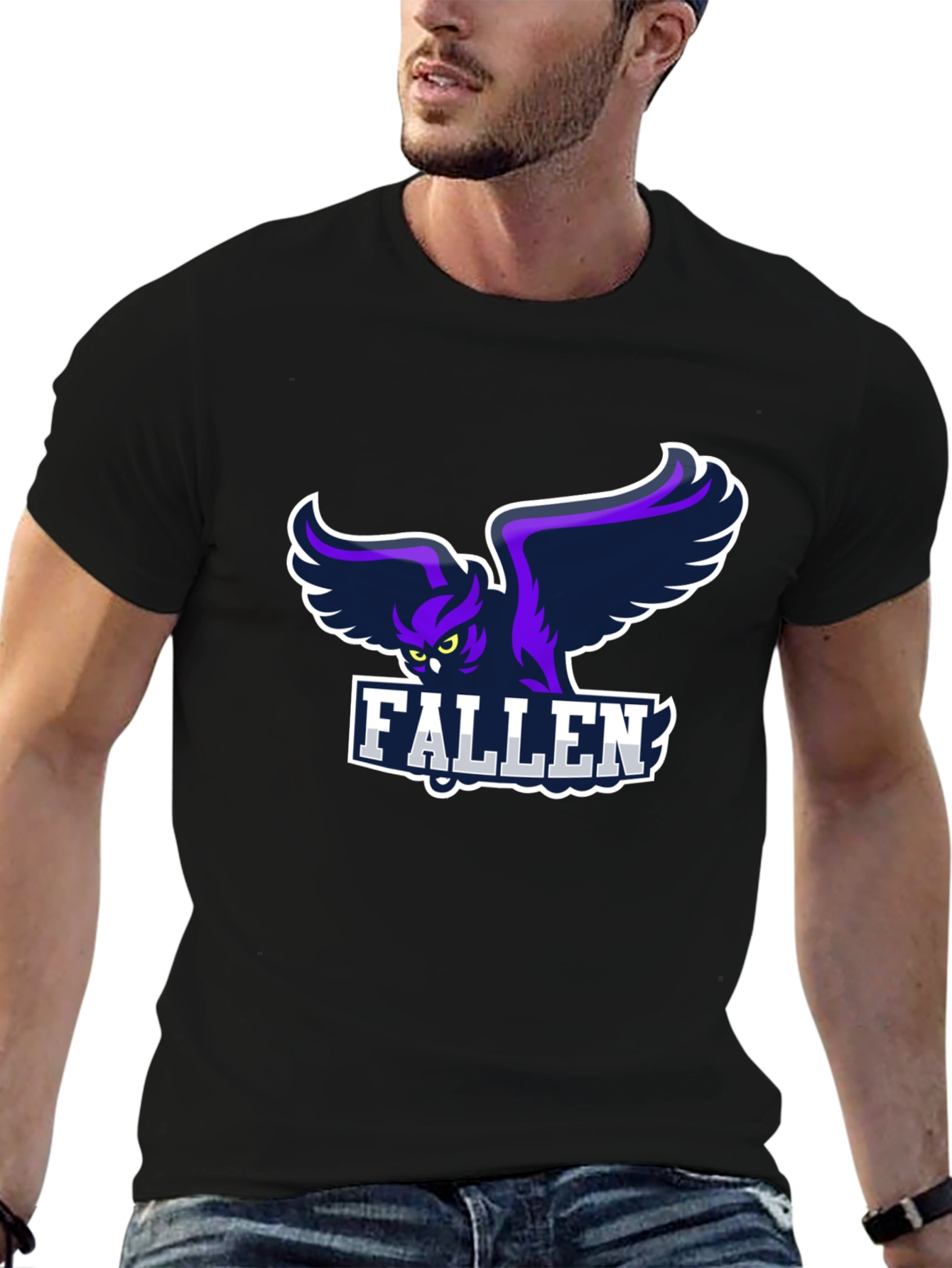 Fallen Owl Graphic Black T-Shirt
