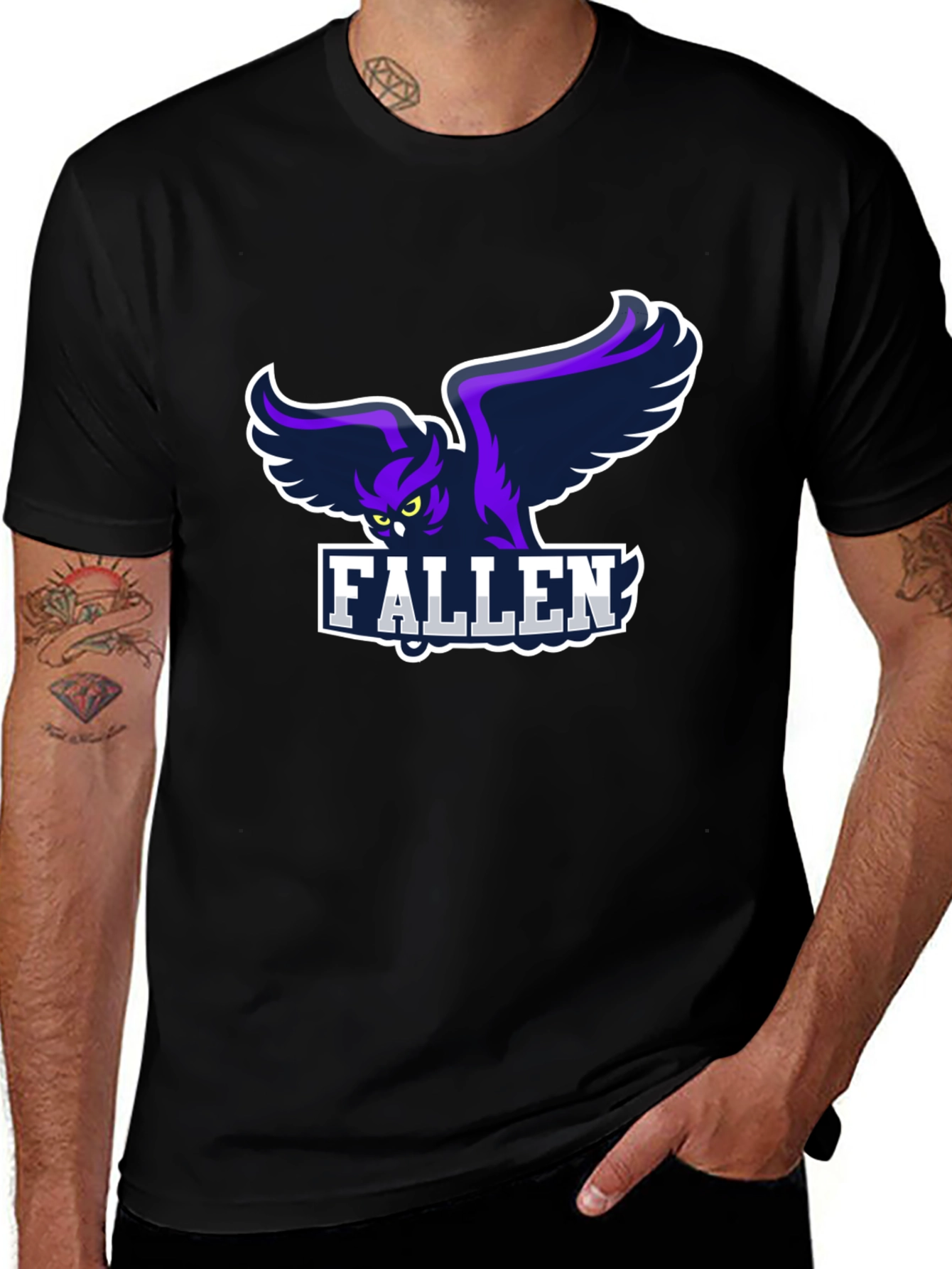 Fallen Owl Graphic Black T-Shirt