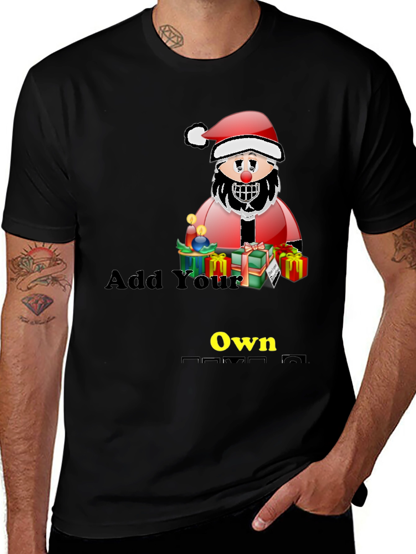 Customizable Santa Graphic Tee - Add Your Own Text!