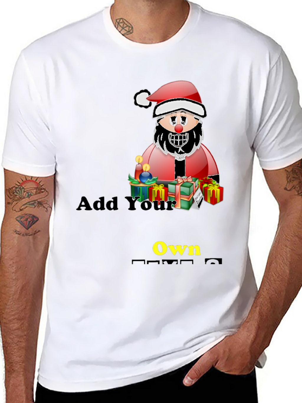 Customizable Santa Graphic Tee - Add Your Own Text!
