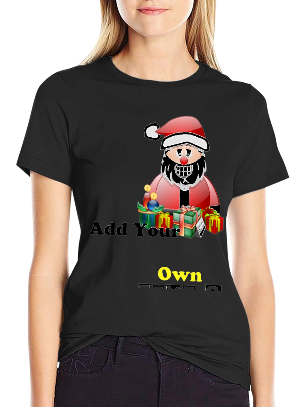 Customizable Santa Graphic Tee - Add Your Own Text!