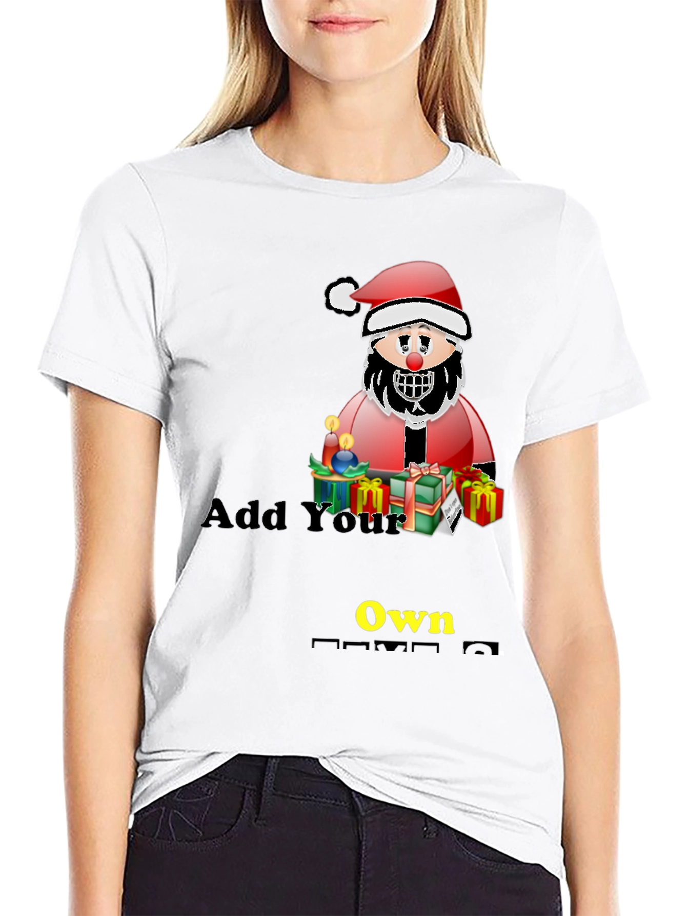 Customizable Santa Graphic Tee - Add Your Own Text!