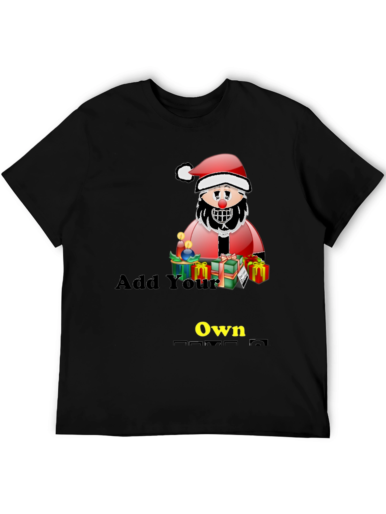 Customizable Santa Graphic Tee - Add Your Own Text!