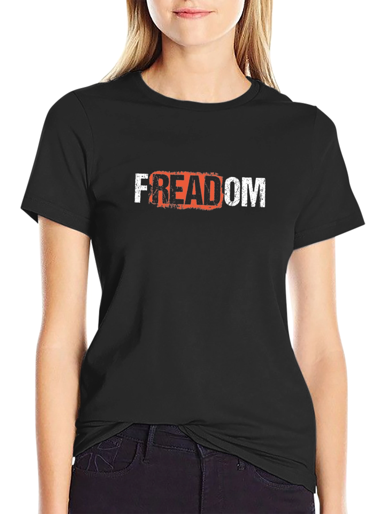 Freedom Graphic T-Shirt - Black Crew Neck Tee
