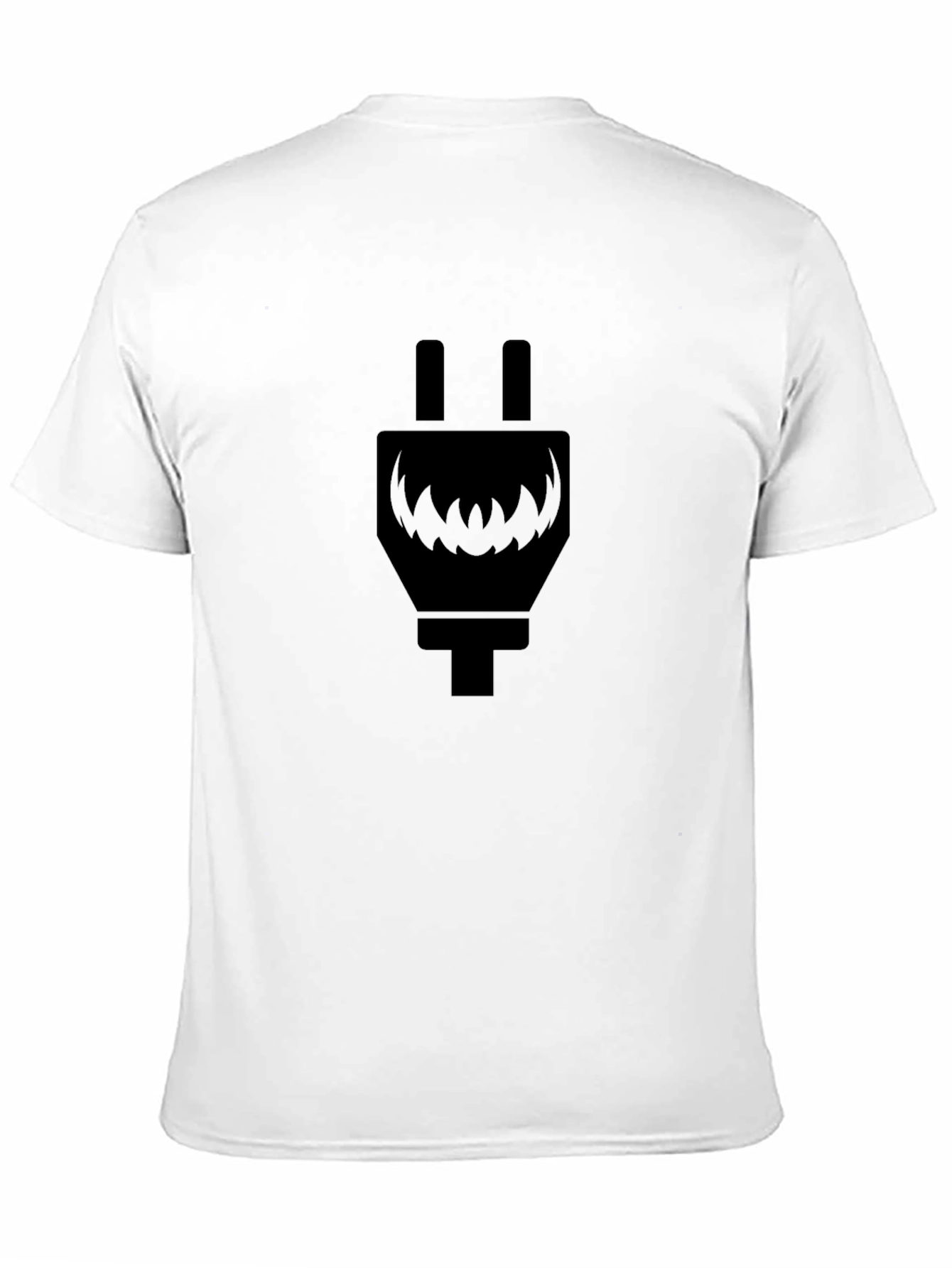 Electric Plug Monster Graphic T-Shirt - Cool Black Tee