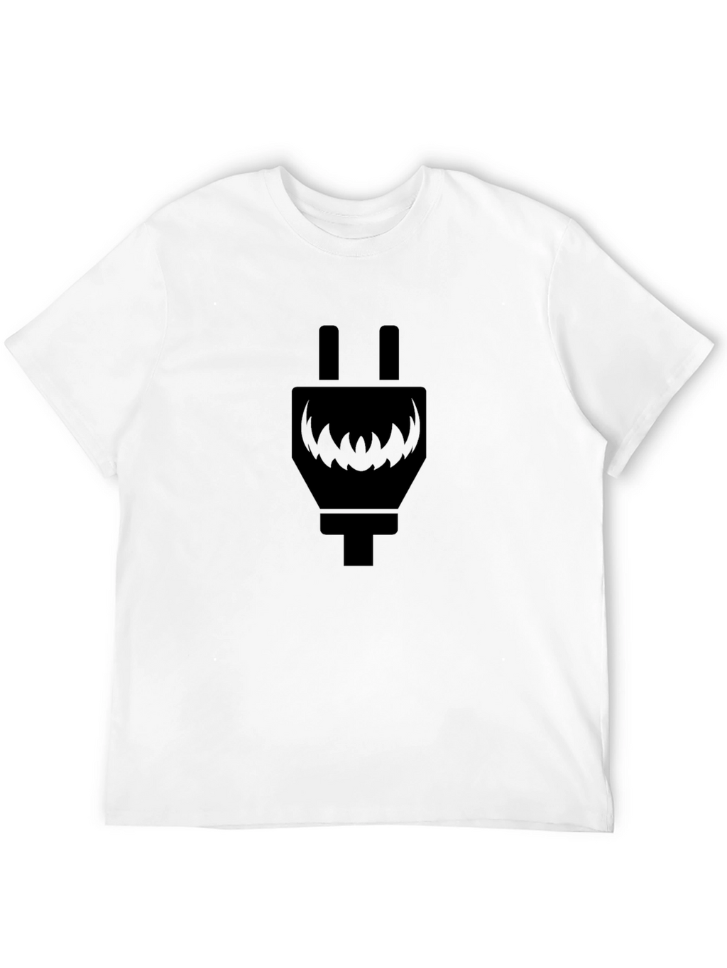 Electric Plug Monster Graphic T-Shirt - Cool Black Tee