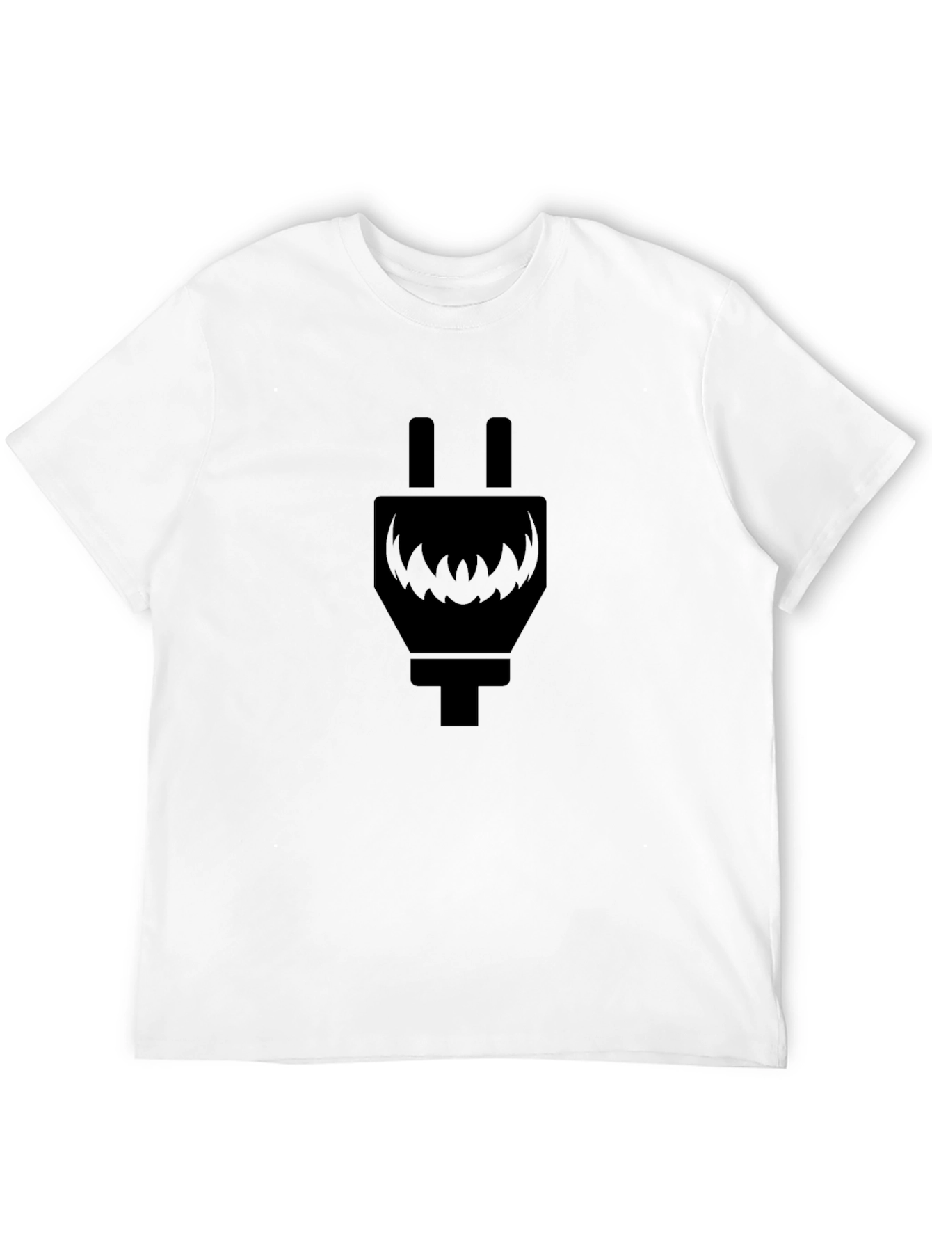 Electric Plug Monster Graphic T-Shirt - Cool Black Tee