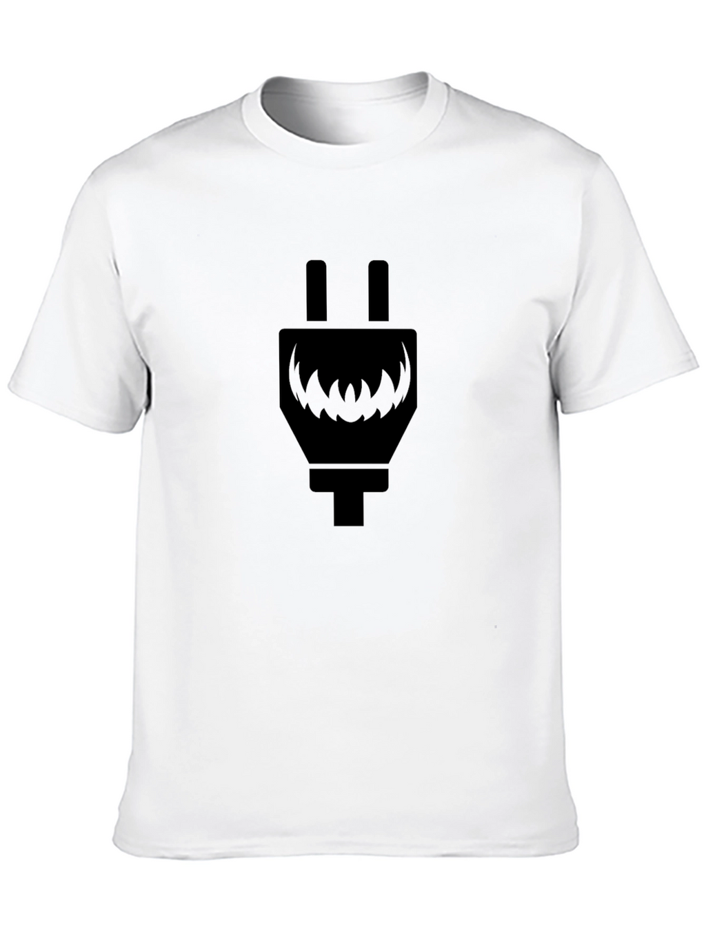 Electric Plug Monster Graphic T-Shirt - Cool Black Tee