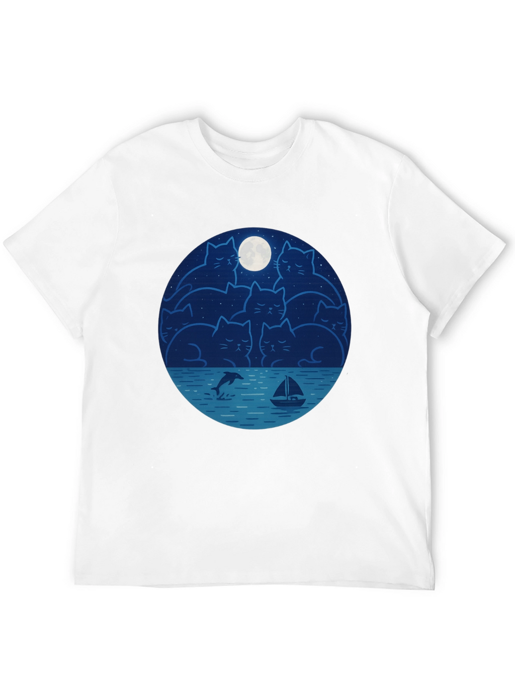Cat Moon T-Shirt - Dreamy Night Graphic Tee