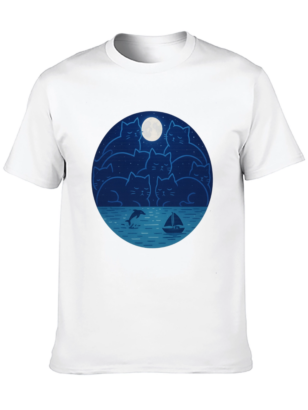 Cat Moon T-Shirt - Dreamy Night Graphic Tee