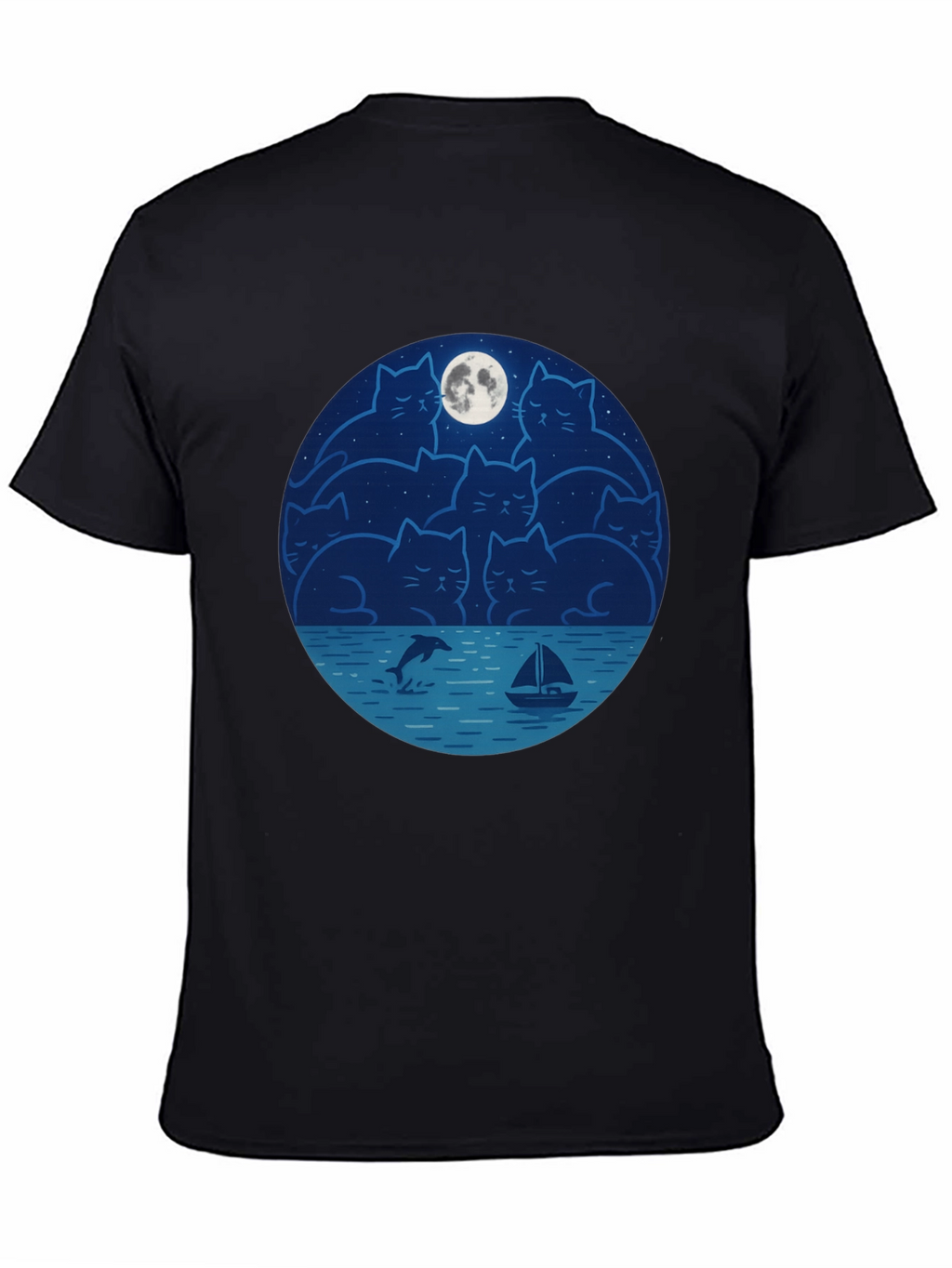 Cat Moon T-Shirt - Dreamy Night Graphic Tee