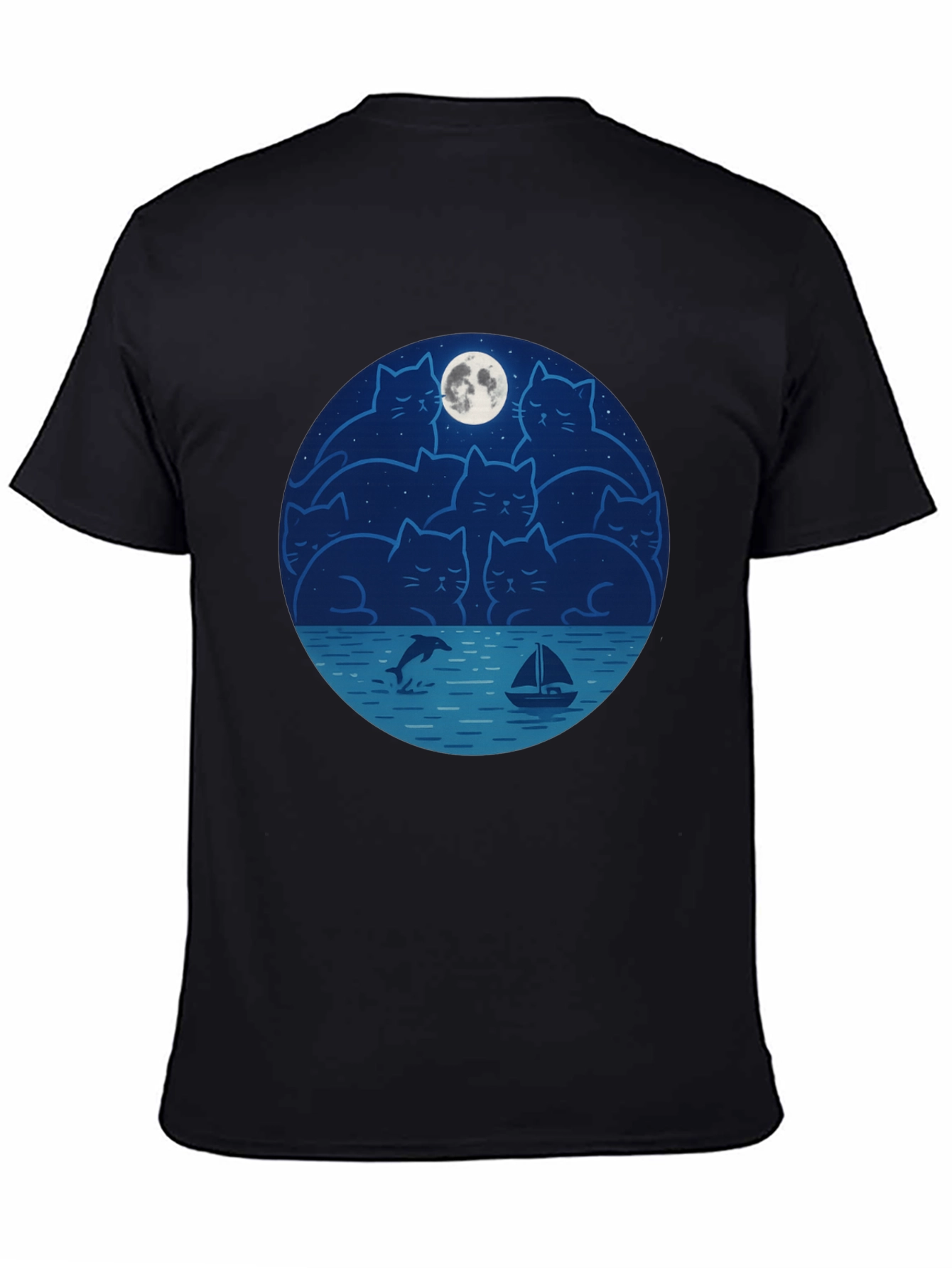 Cat Moon T-Shirt - Dreamy Night Graphic Tee