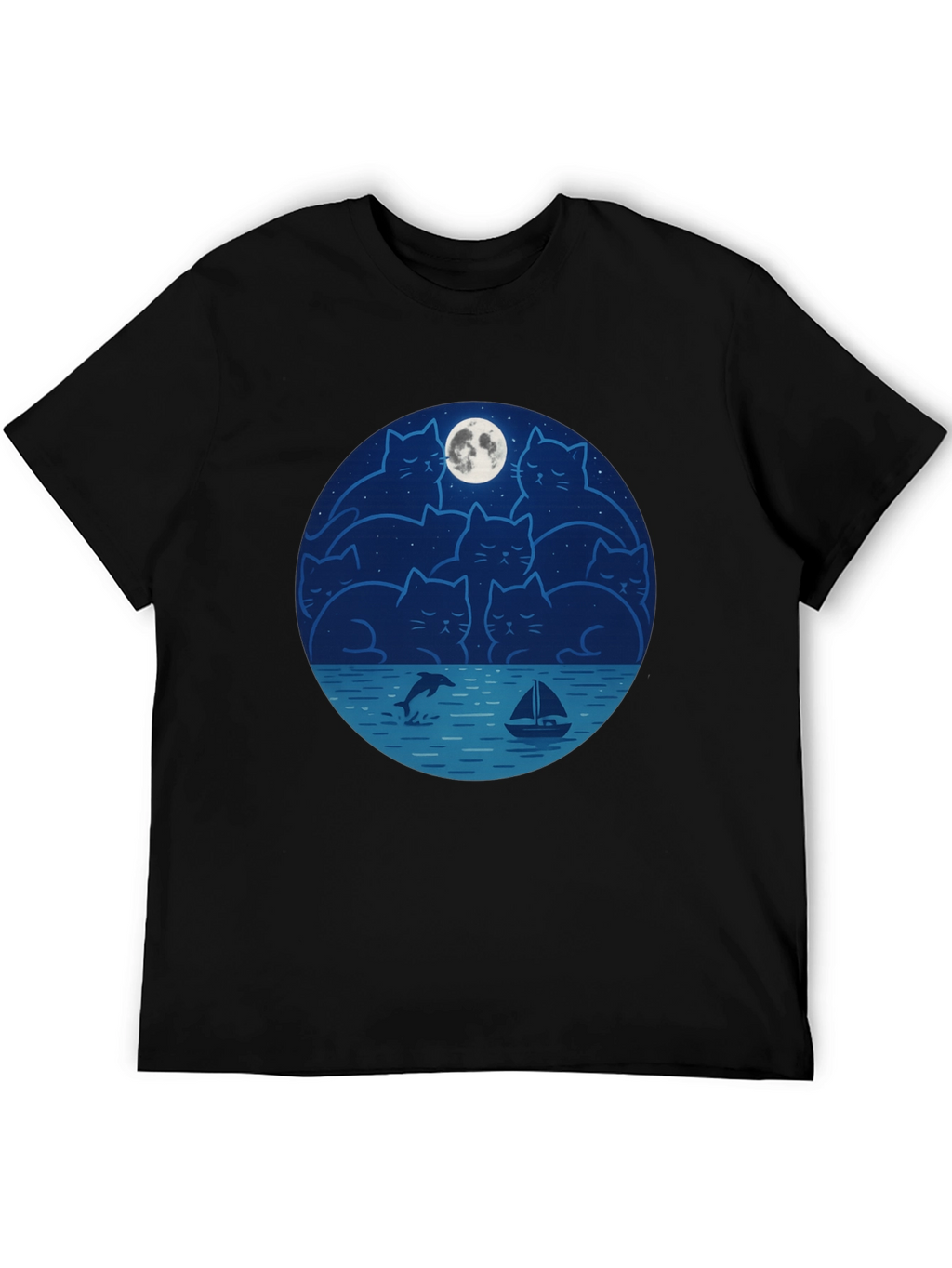 Cat Moon T-Shirt - Dreamy Night Graphic Tee