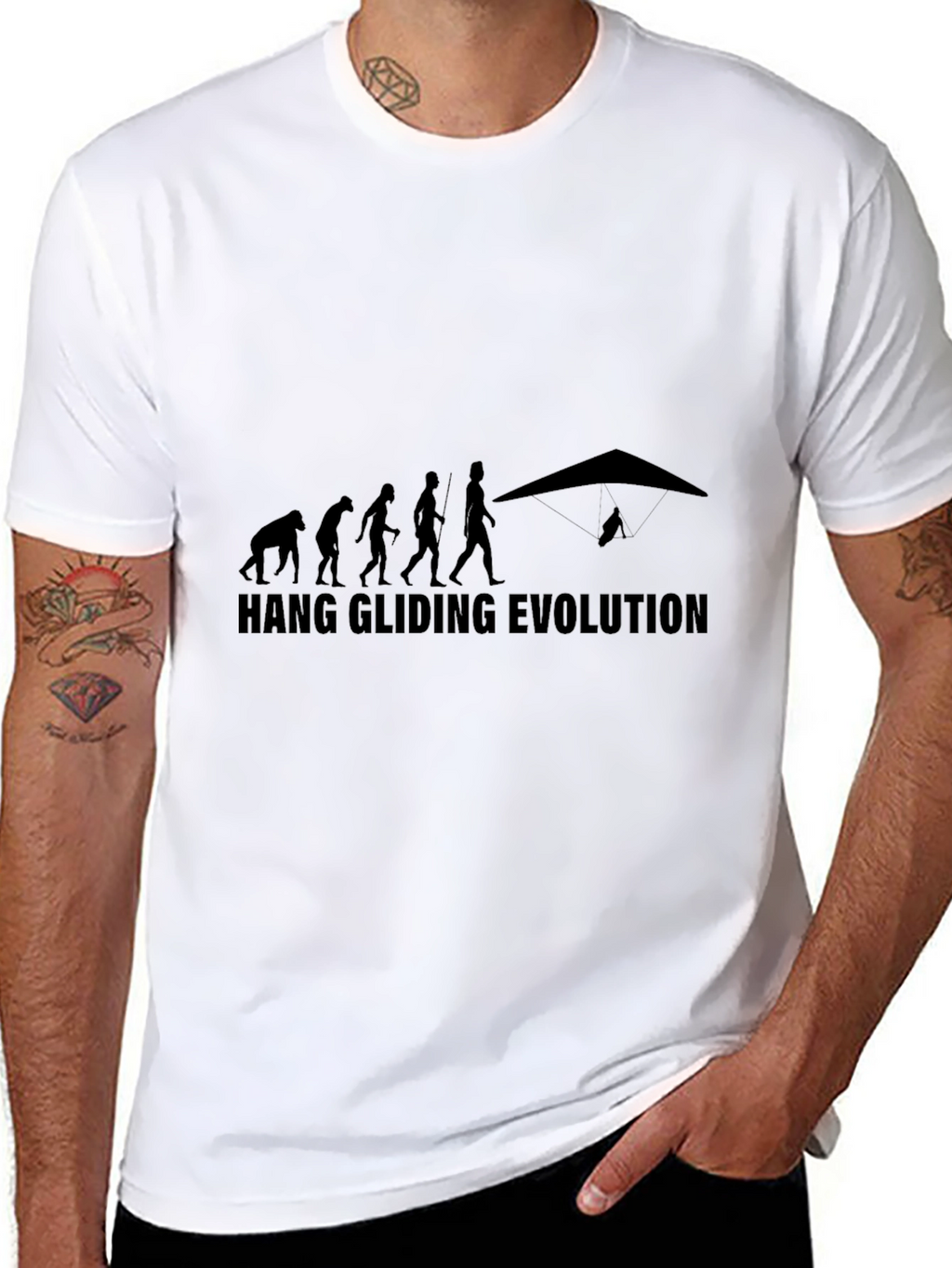 Hang Gliding Evolution T-Shirt - Black