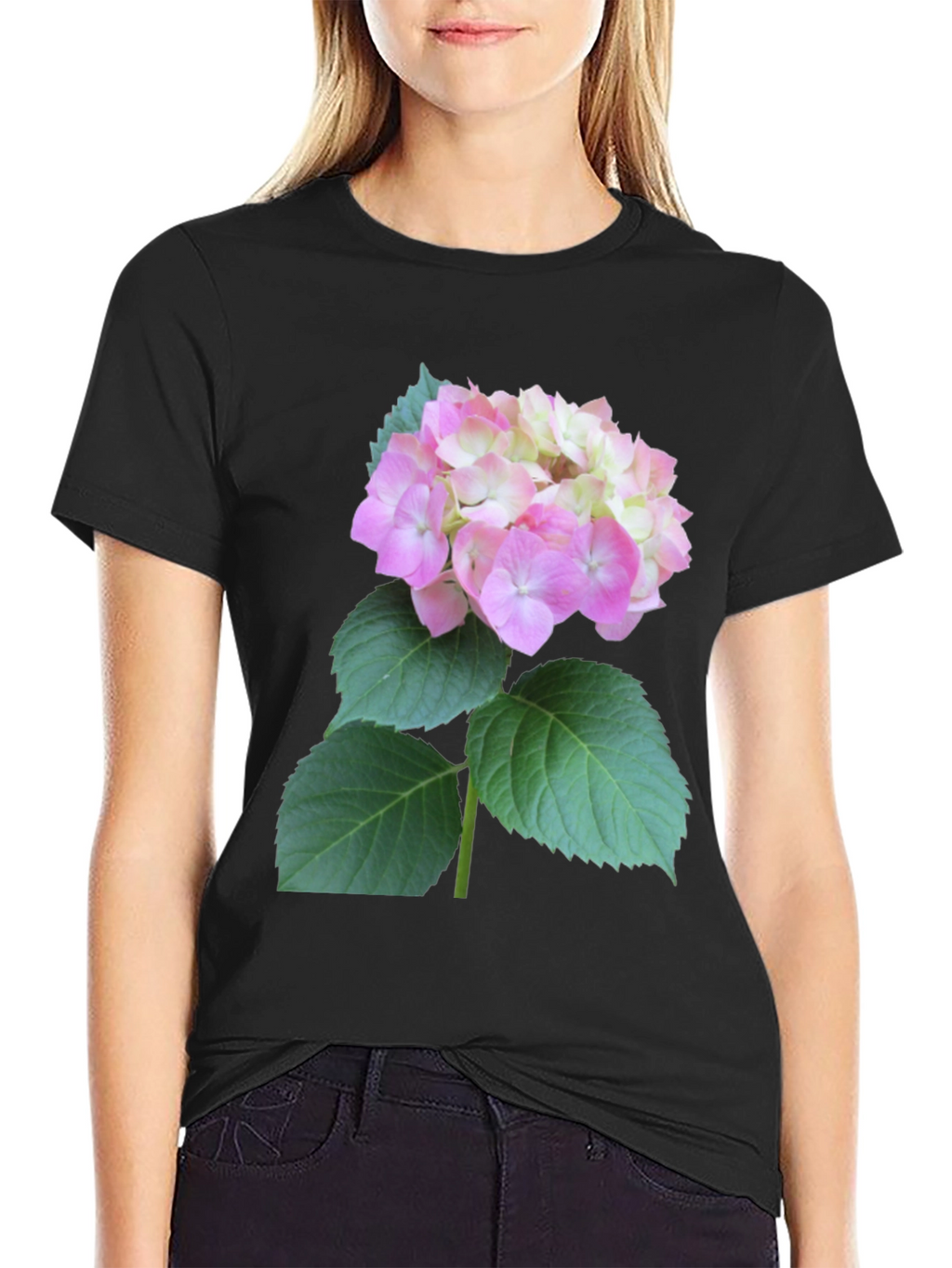 Floral Graphic Tee - Hydrangea Design