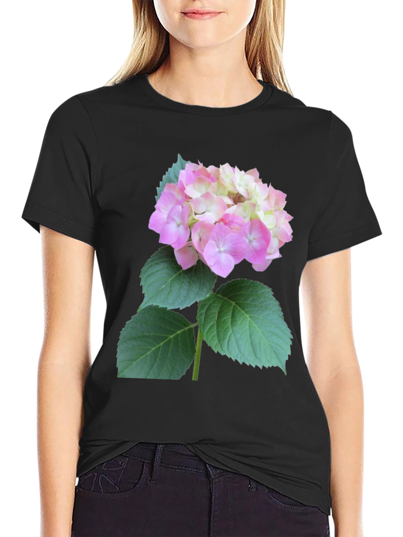 Floral Graphic Tee - Hydrangea Design