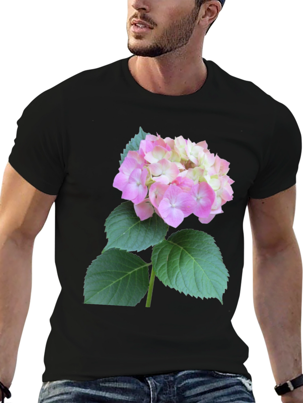 Floral Graphic Tee - Hydrangea Design