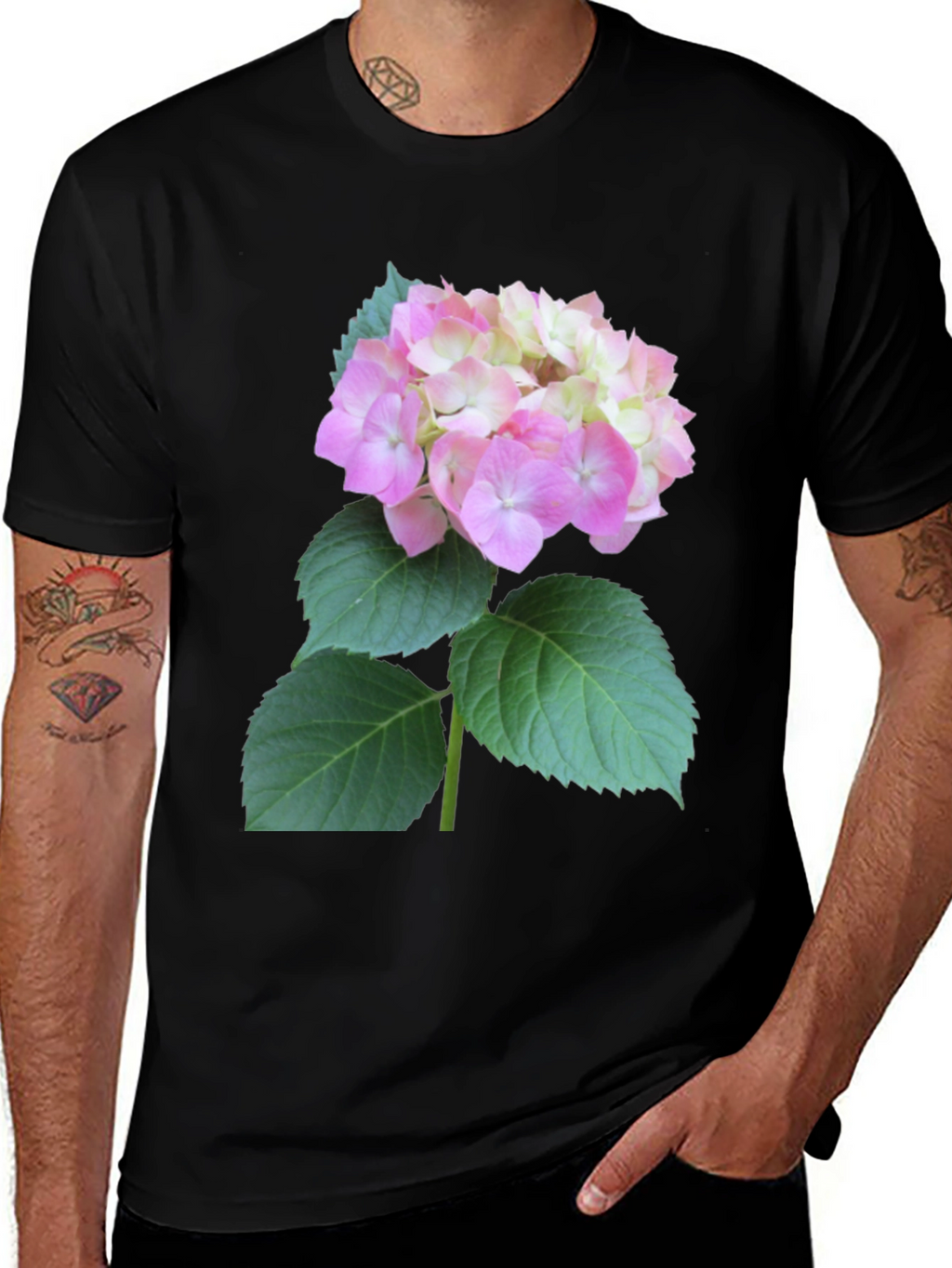 Floral Graphic Tee - Hydrangea Design