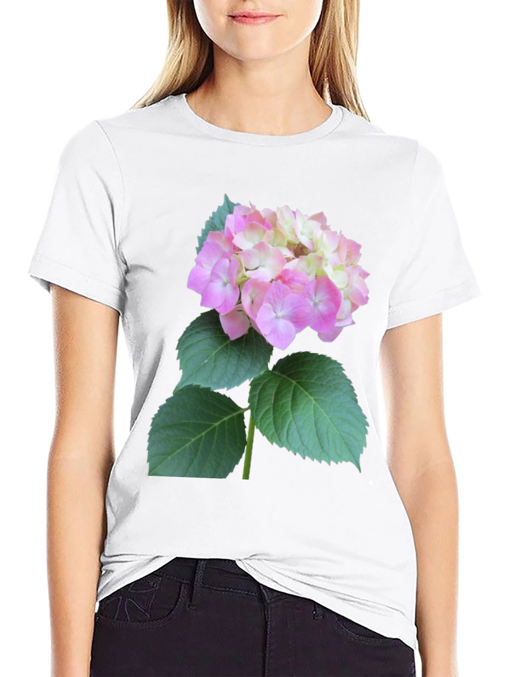 Floral Graphic Tee - Hydrangea Design