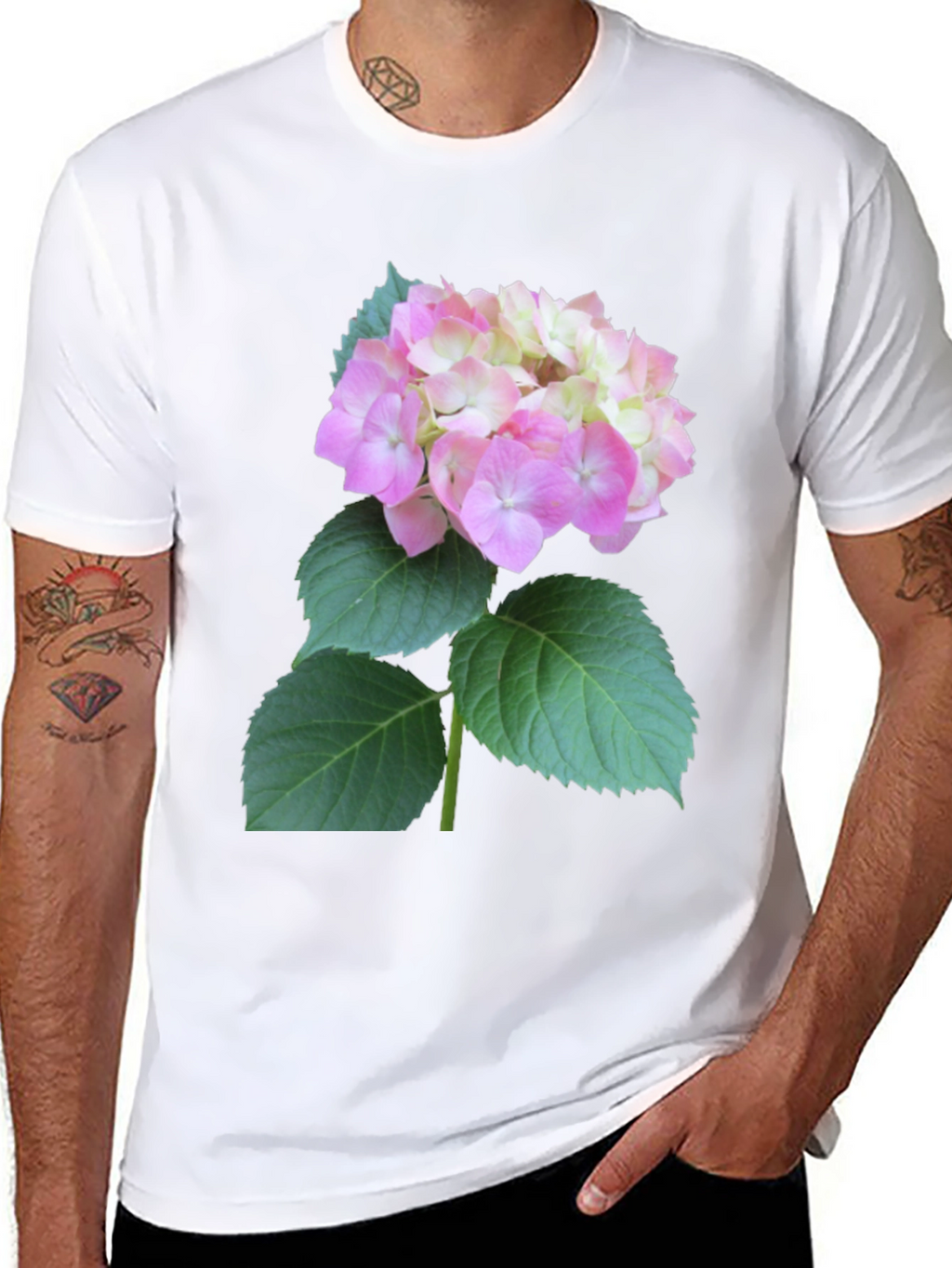 Floral Graphic Tee - Hydrangea Design