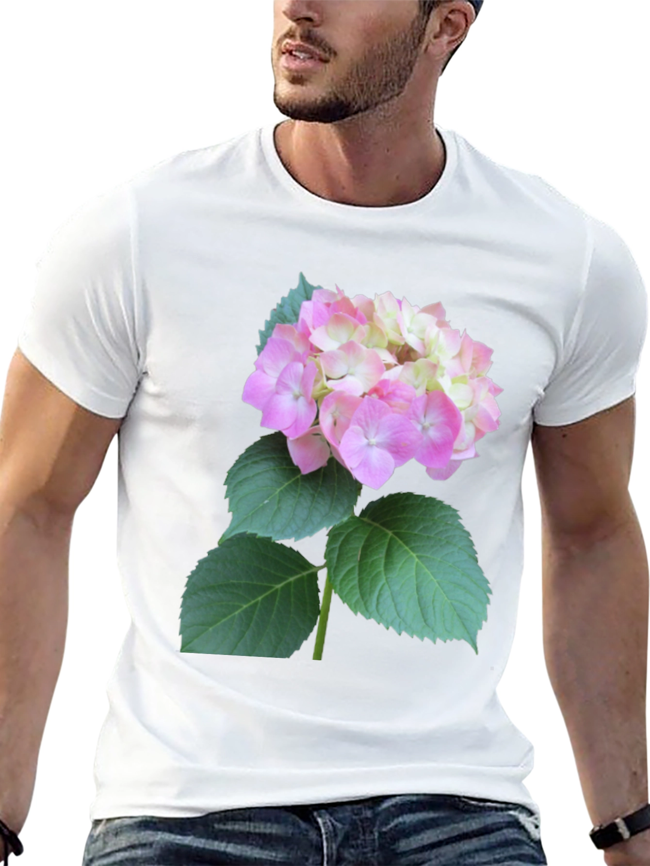 Floral Graphic Tee - Hydrangea Design