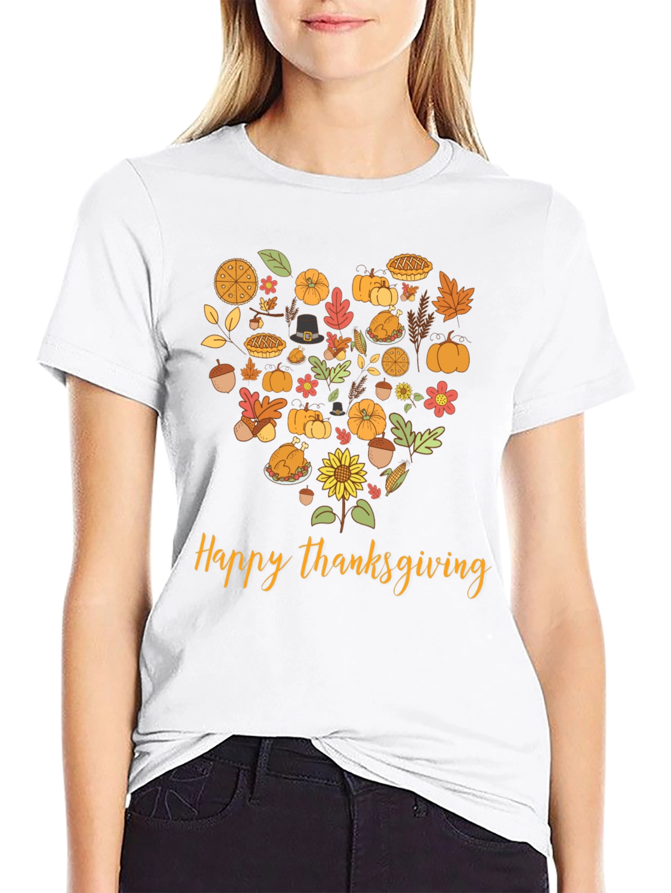 Thanksgiving Heart Graphic T-Shirt