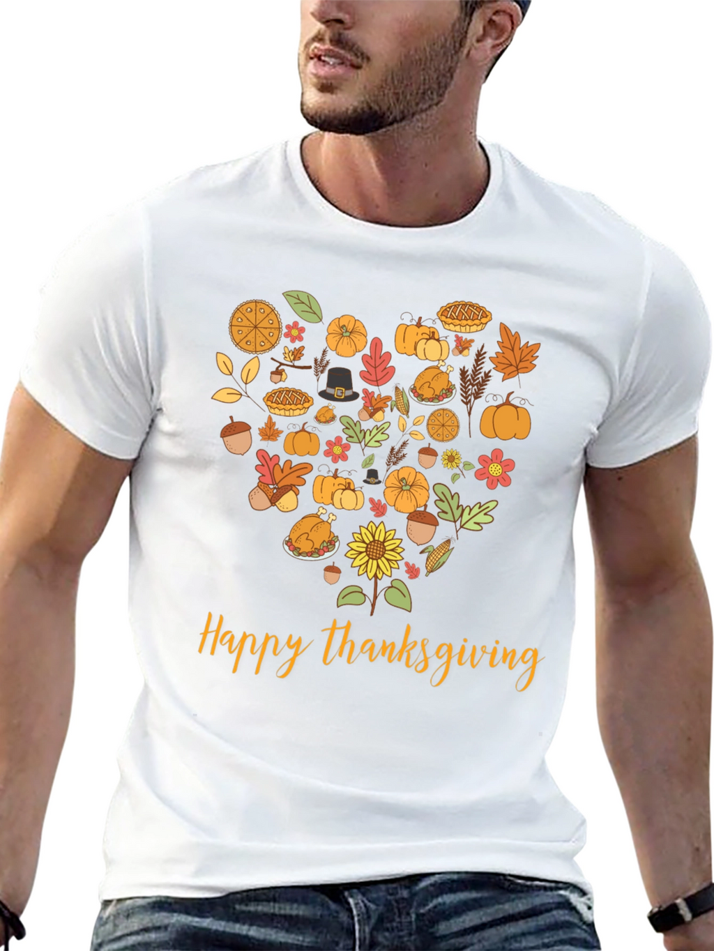 Thanksgiving Heart Graphic T-Shirt