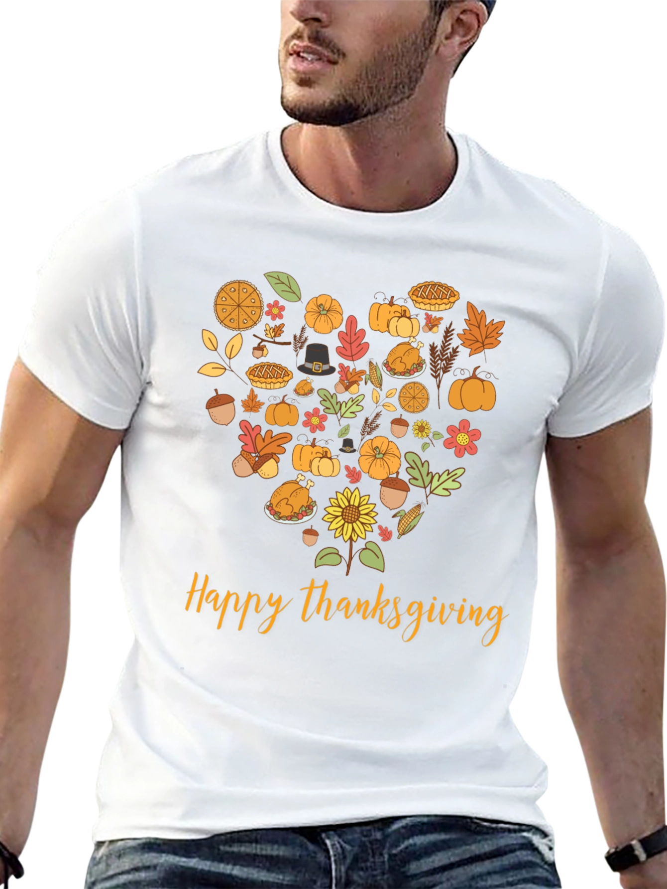 Thanksgiving Heart Graphic T-Shirt