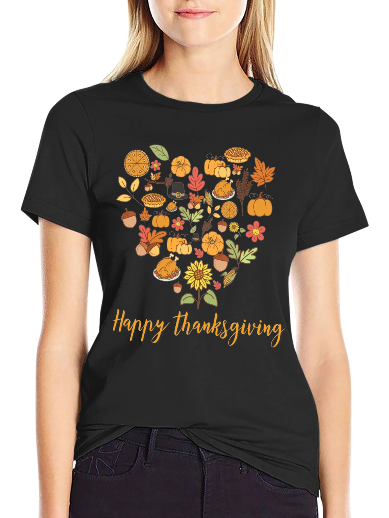 Thanksgiving Heart Graphic T-Shirt