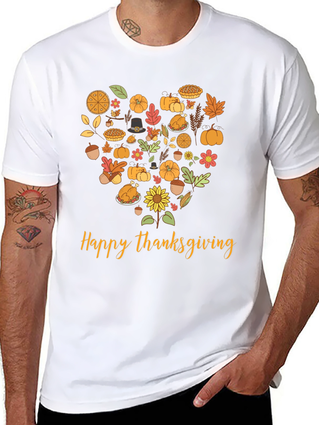 Thanksgiving Heart Graphic T-Shirt