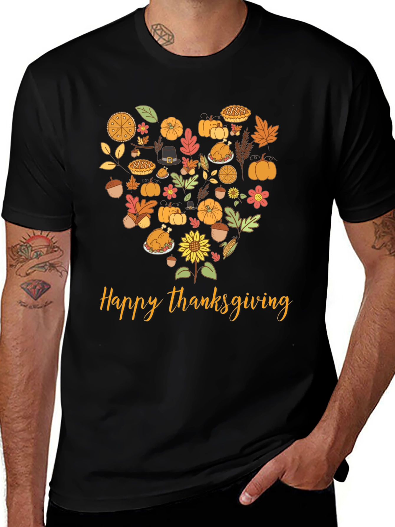 Thanksgiving Heart Graphic T-Shirt