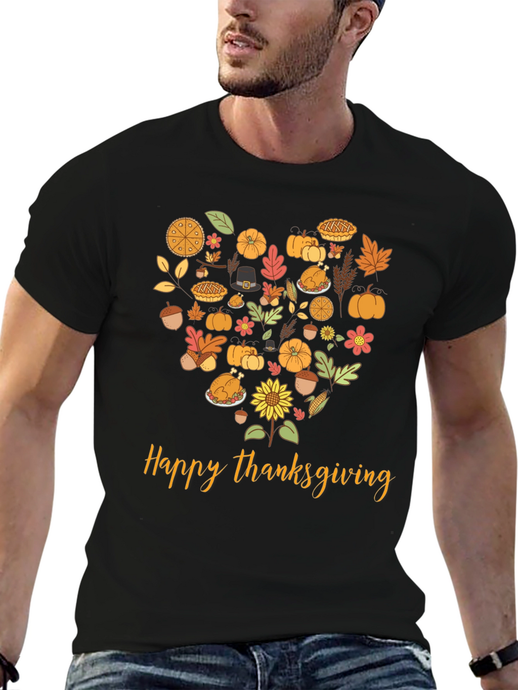 Thanksgiving Heart Graphic T-Shirt