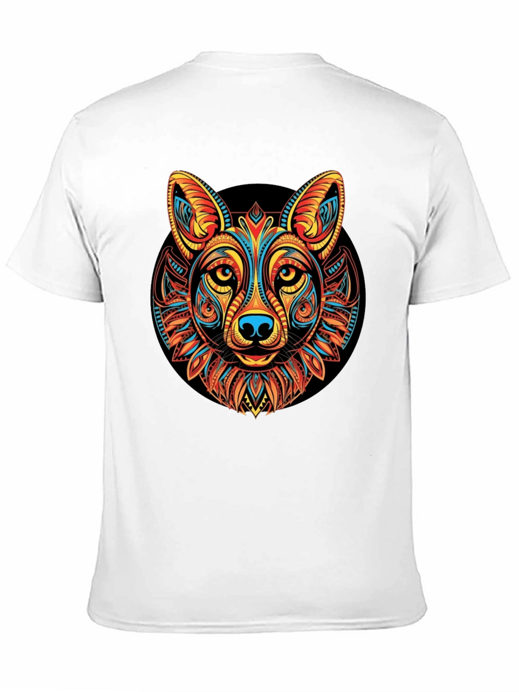 Tribal Wolf Graphic Black T-Shirt