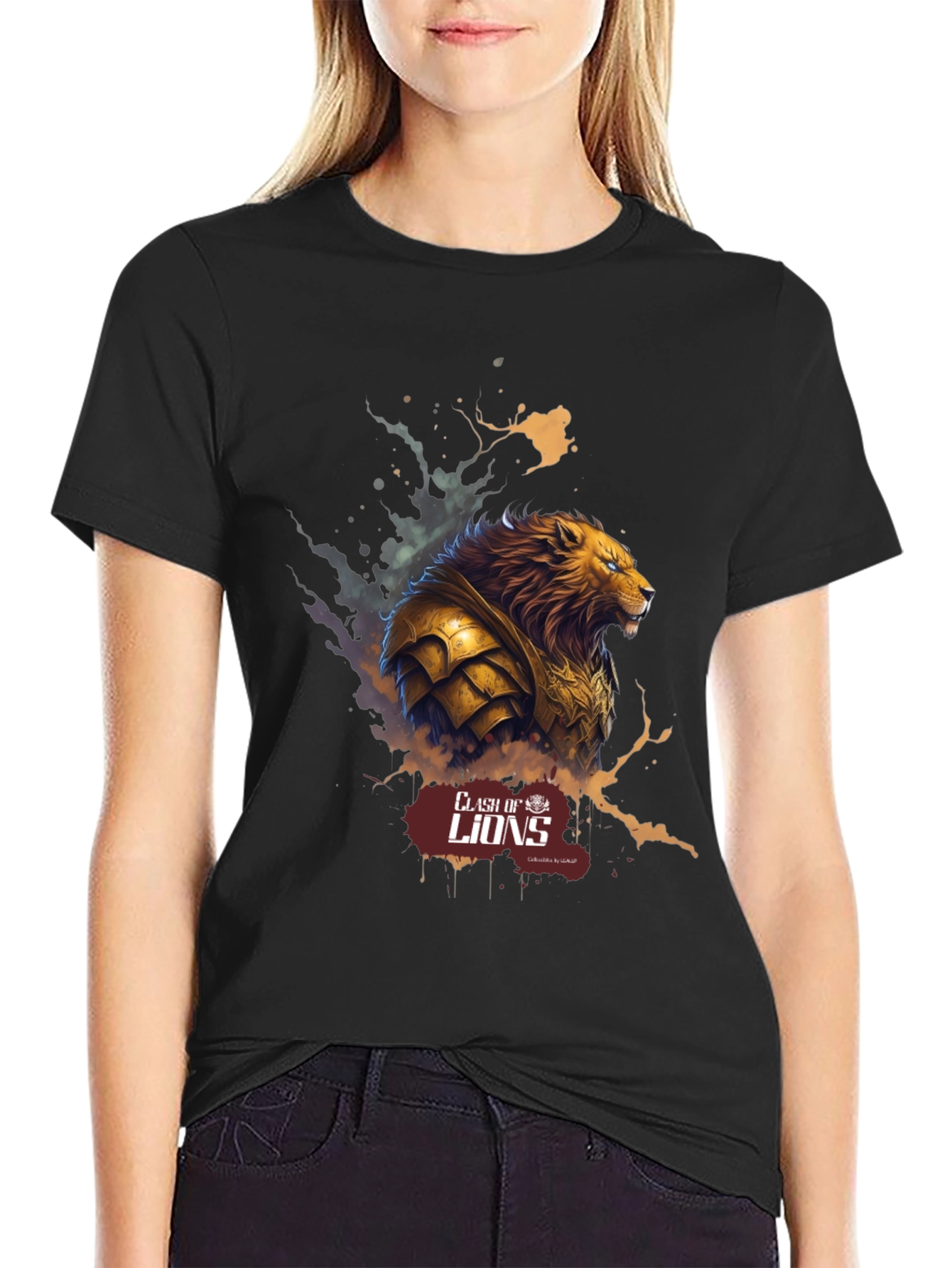 Clash of Lions Black Graphic Tee