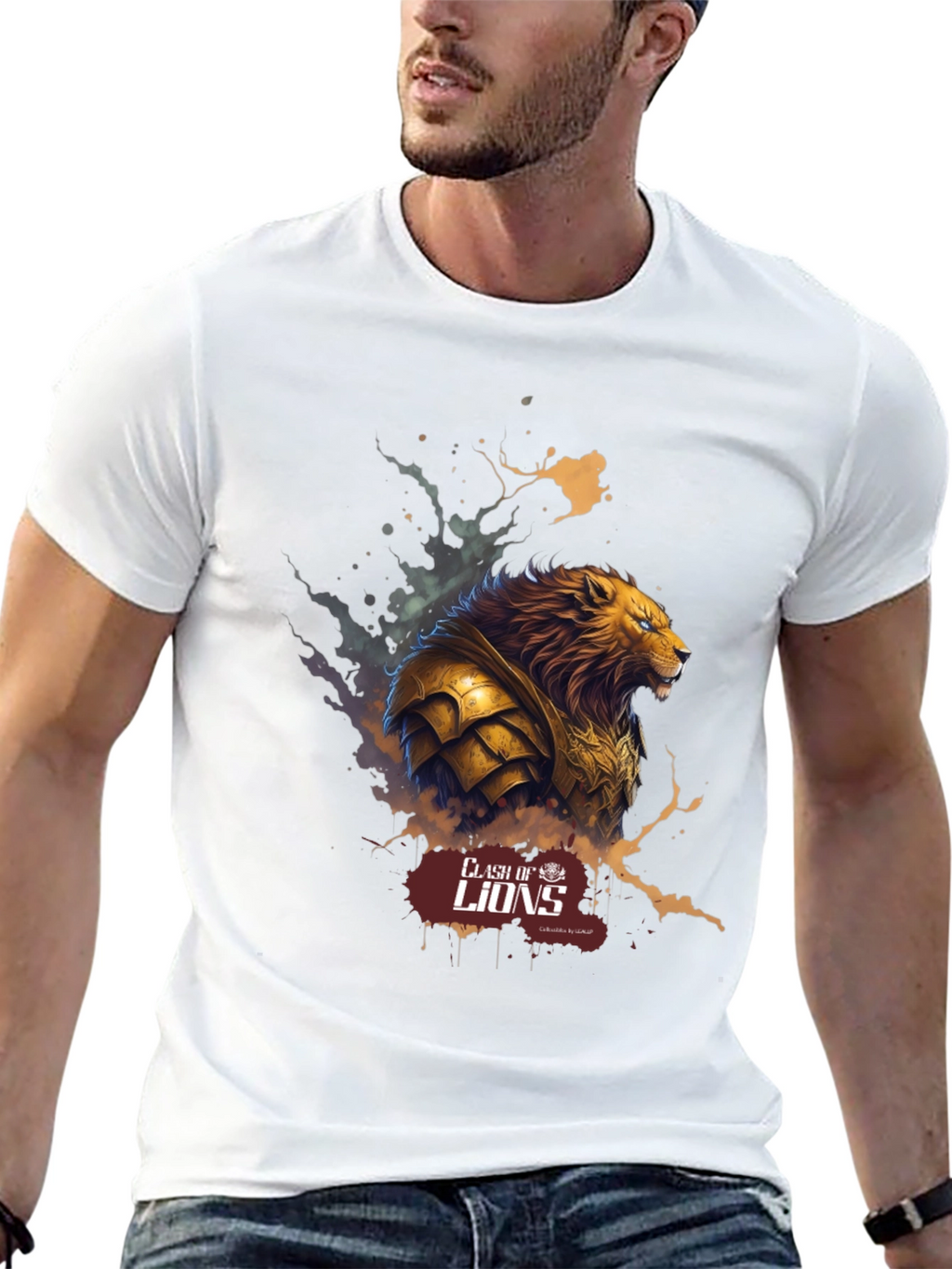 Clash of Lions Black Graphic Tee