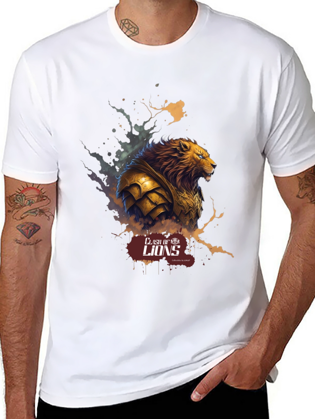 Clash of Lions Black Graphic Tee