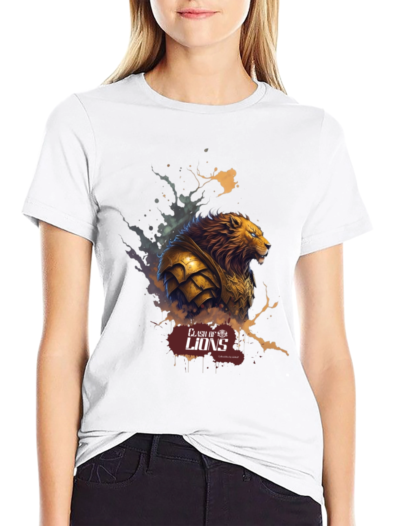 Clash of Lions Black Graphic Tee