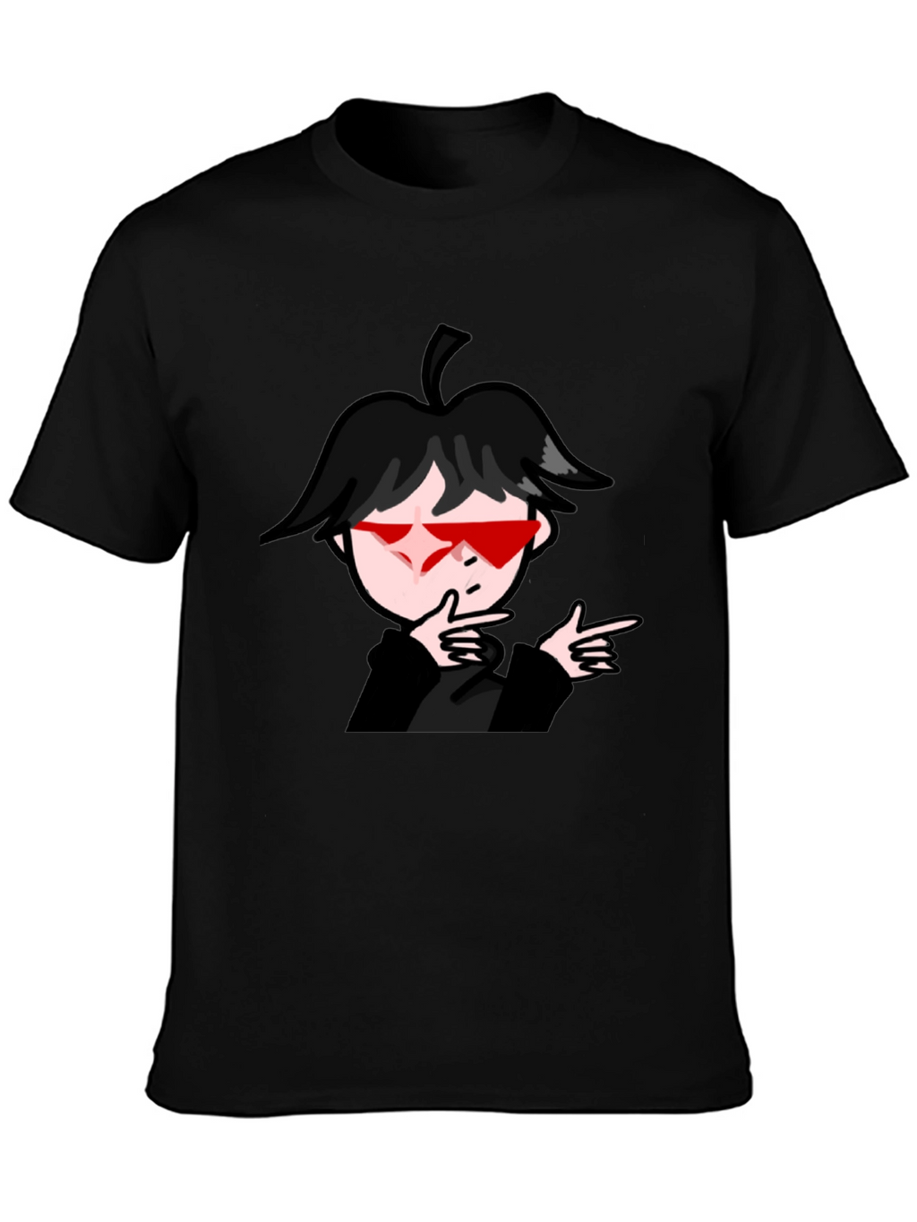 Cool Anime Boy Graphic Black T-Shirt