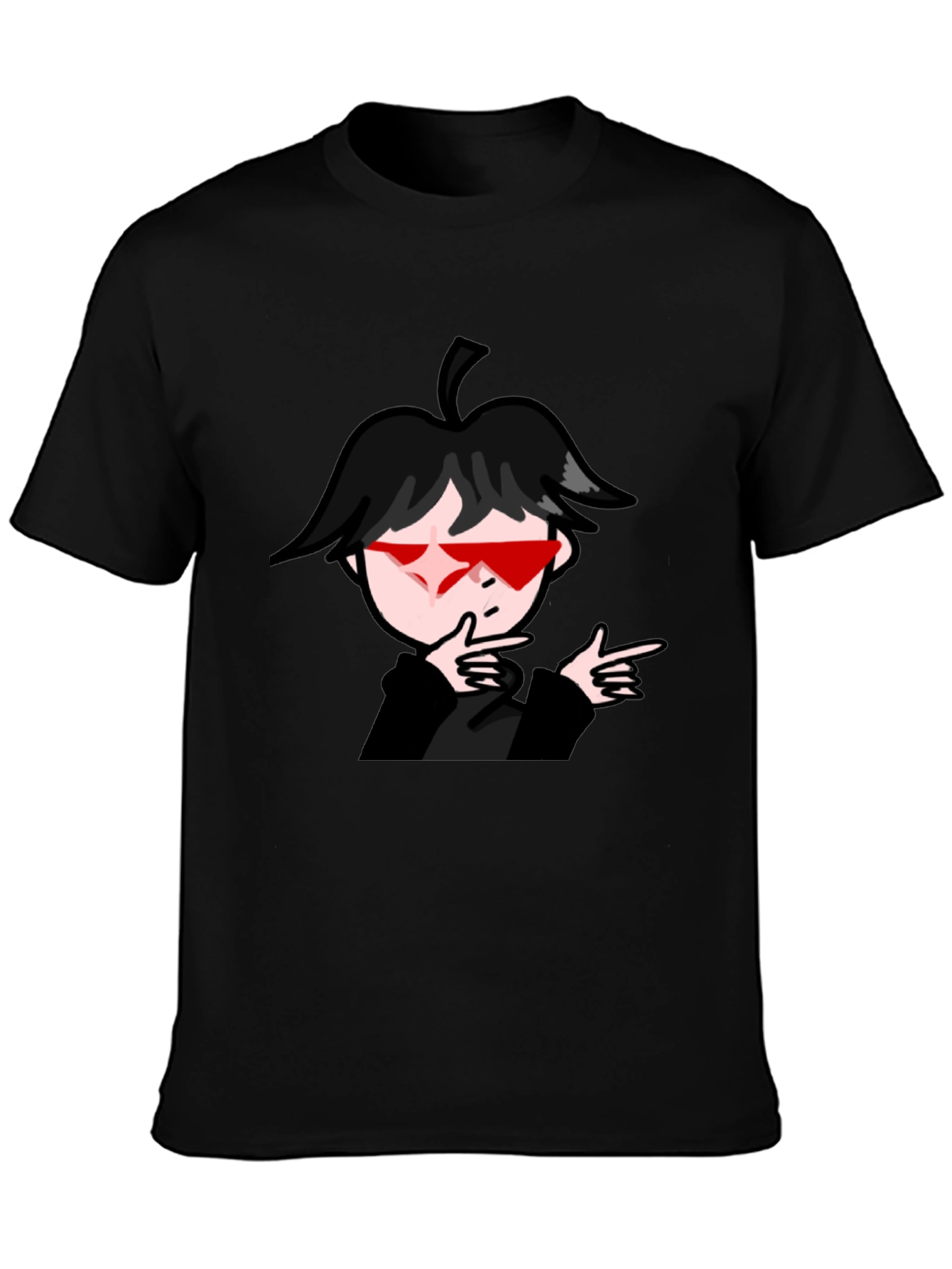 Cool Anime Boy Graphic Black T-Shirt