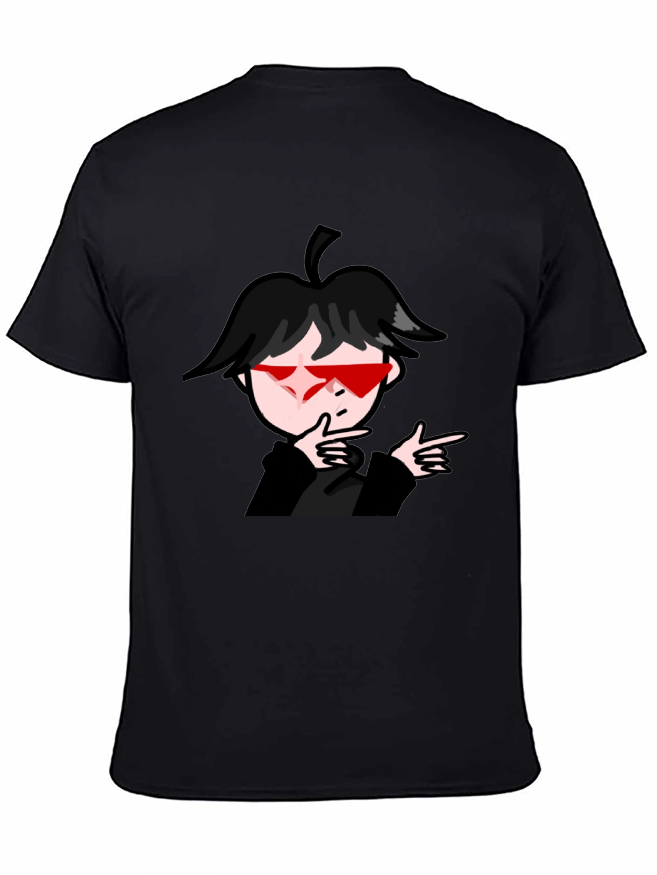 Cool Anime Boy Graphic Black T-Shirt