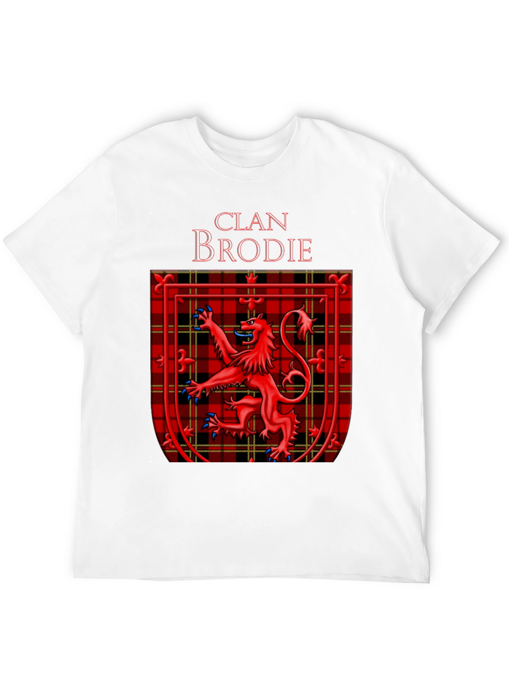 Clan Brodie Tartan Lion Black T-Shirt