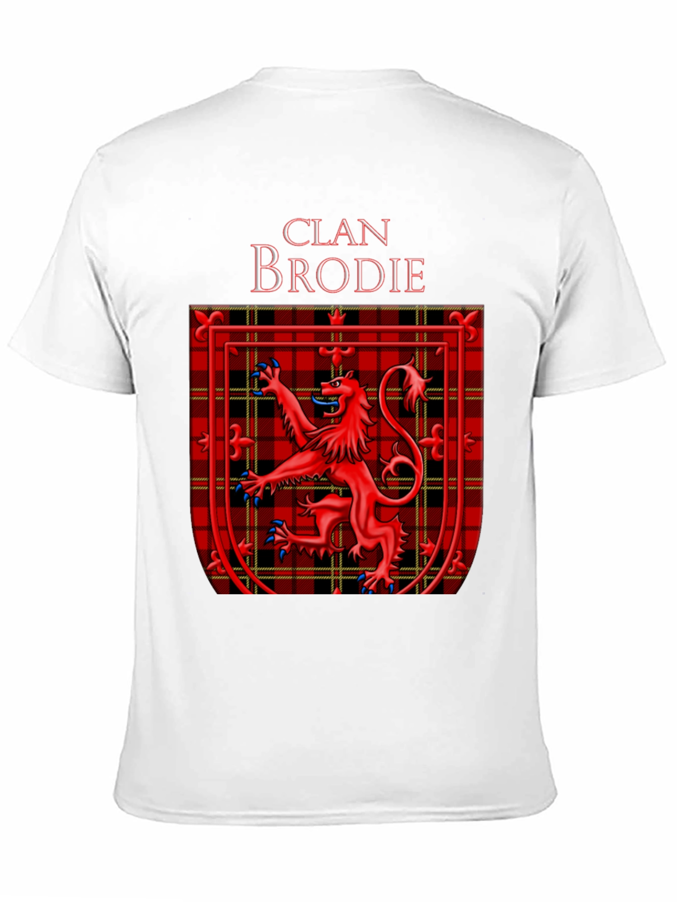 Clan Brodie Tartan Lion Black T-Shirt