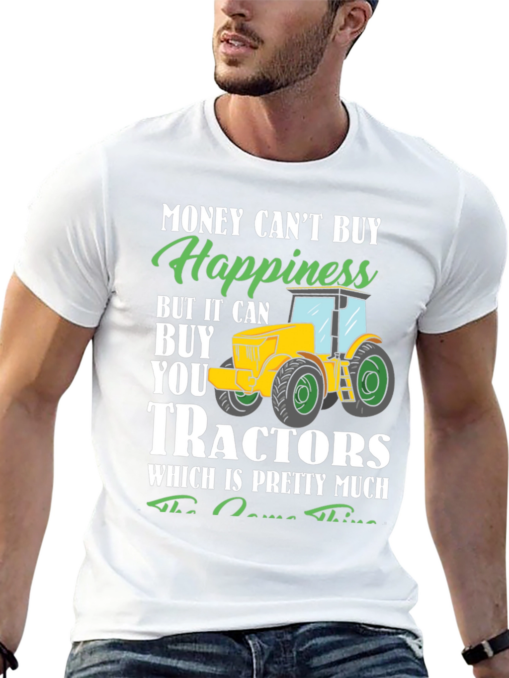 Funny Tractor T-Shirt - Buy Tractors Happiness