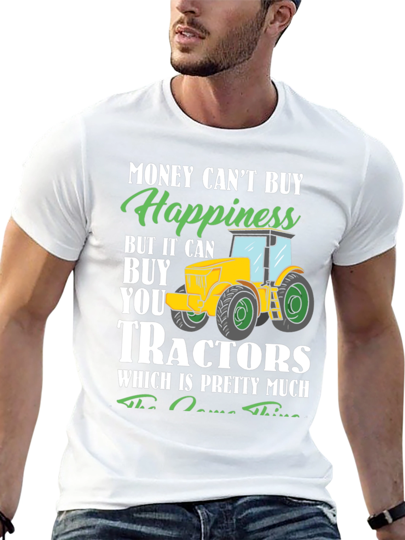 Funny Tractor T-Shirt - Buy Tractors Happiness
