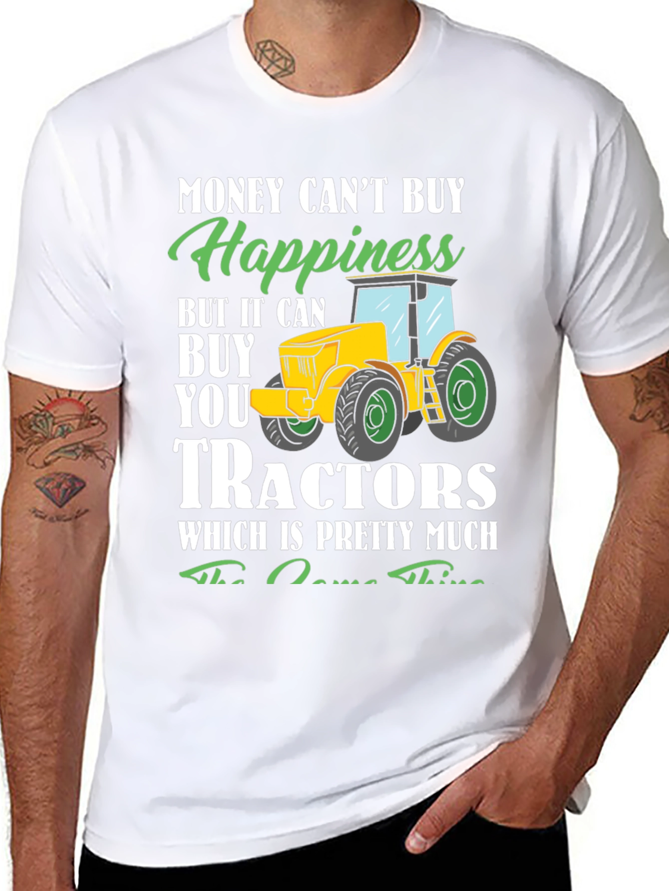 Funny Tractor T-Shirt - Buy Tractors Happiness