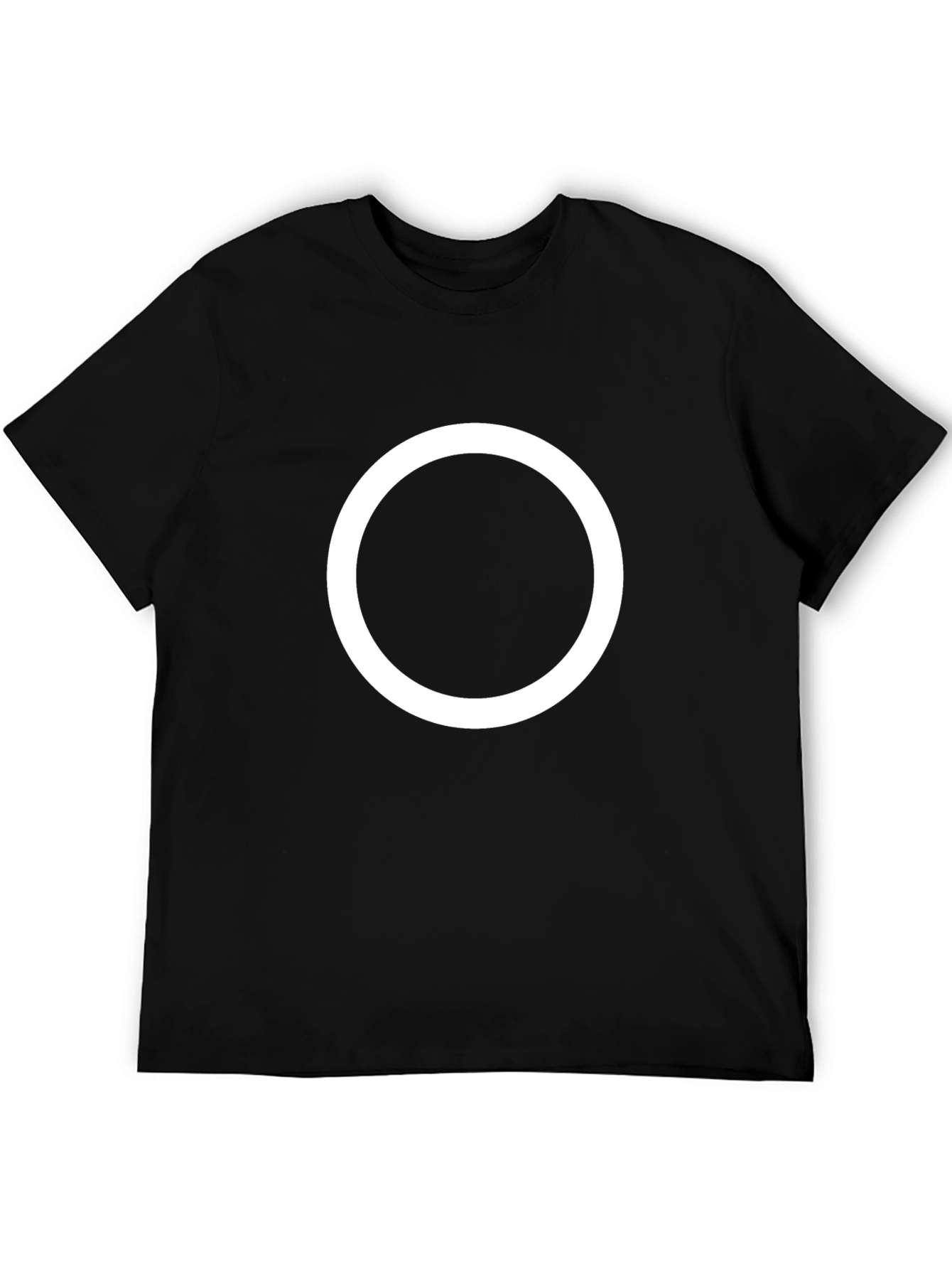 Black T-Shirt with White Circle Design