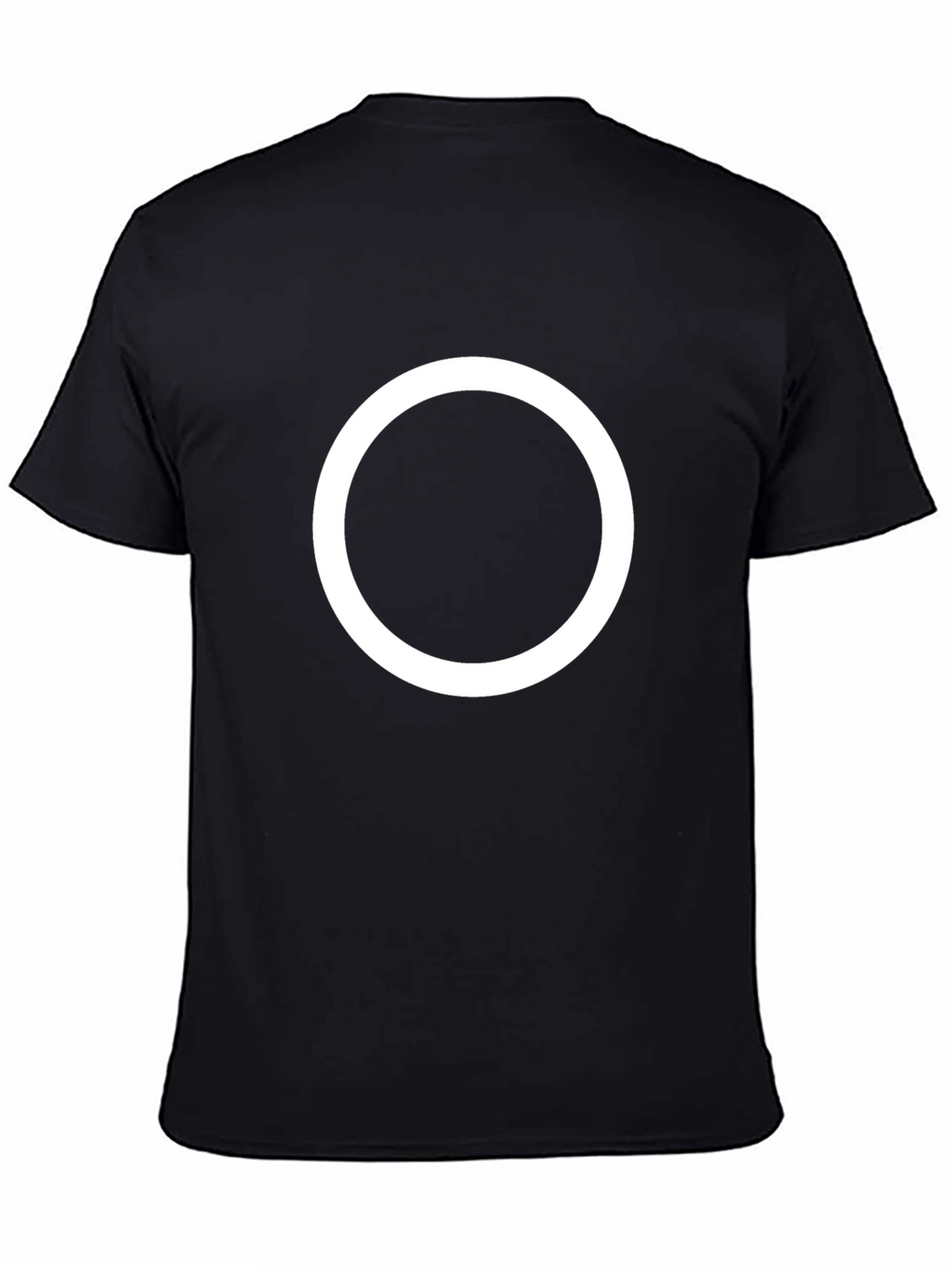 Black T-Shirt with White Circle Design