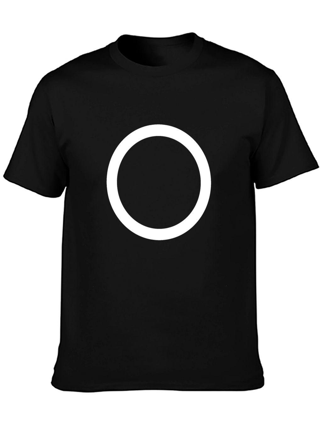 Black T-Shirt with White Circle Design