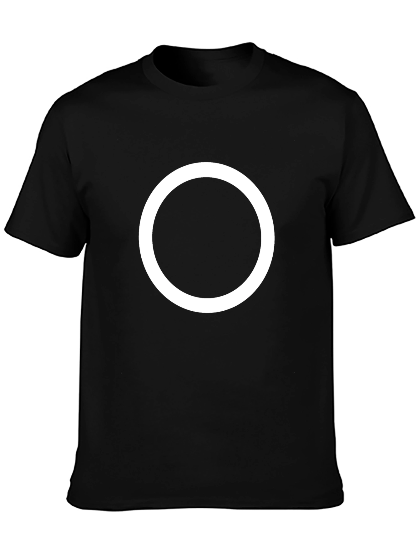 Black T-Shirt with White Circle Design