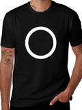 Black T-Shirt with White Circle Design